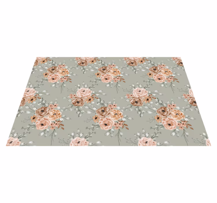 Vinyl Teppich Blumen pastellfarben muster - TenStickers