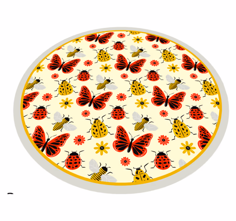 Vinyl Teppich Tiere buntes insektenmuster - TenStickers