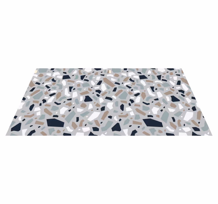 Vinyl Teppich Steinoptik fragmentierter grauer terrazzo - TenStickers