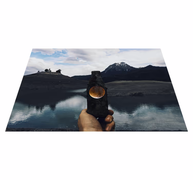 Vinyl Teppich Natur flaschenmondansicht - TenStickers