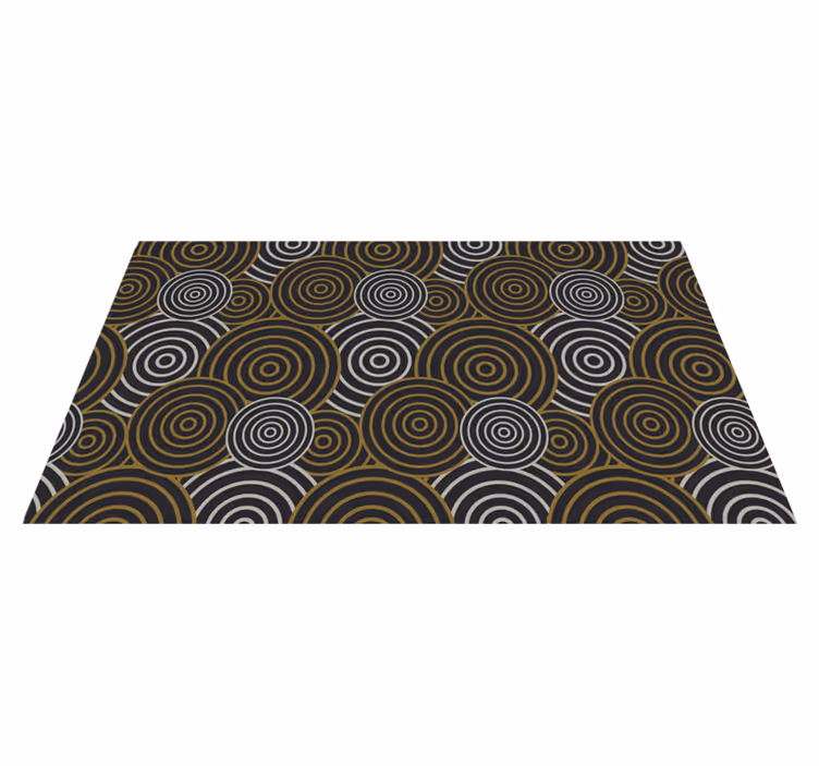 Vinyl teppich geometrisch kreise im kontrast - TenStickers
