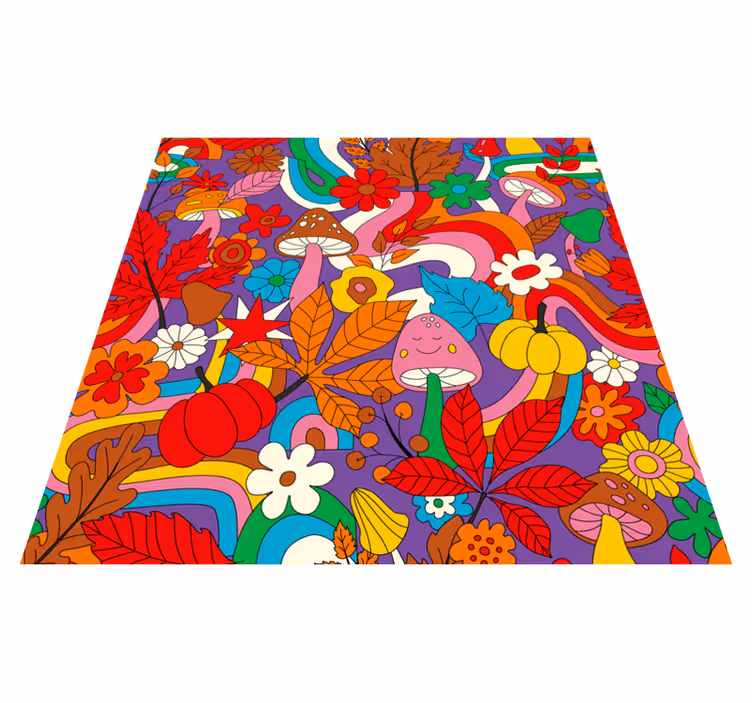 Vinyl Teppich Blumen farbenfrohes blumendesign - TenStickers