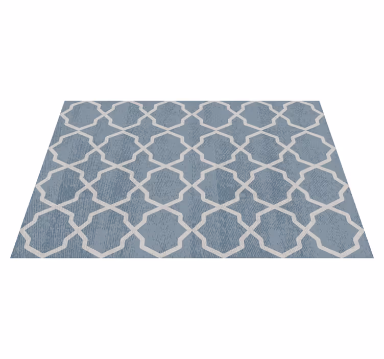 Vinyl Teppich Fliesenoptik geometrisches blaues motiv - TenStickers