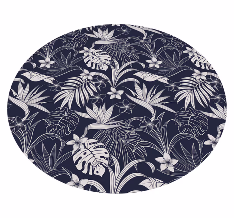 Vinyl teppich natur mit floralem dschungeldruck - TenStickers