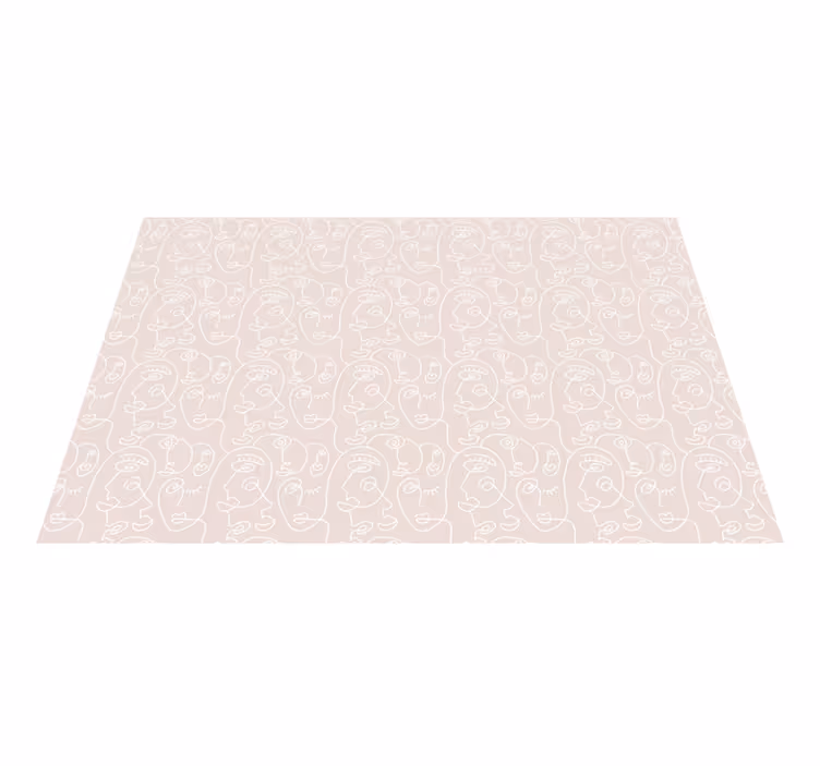 Vinyl Teppich modern minimalistische liniengesichter - TenStickers