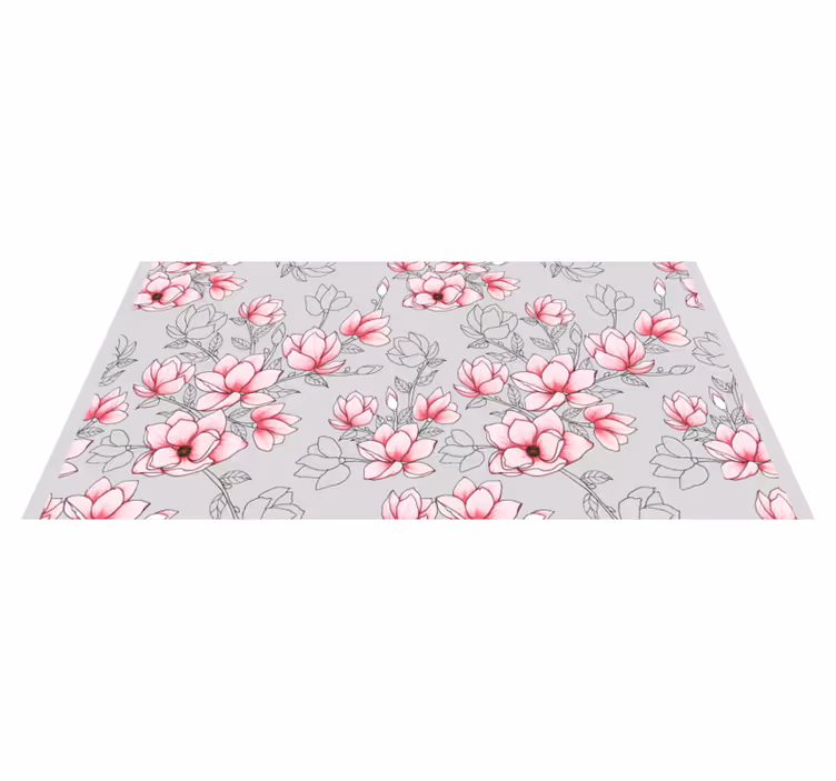 Vinyl Teppich Blumen rosa blütenmuster - TenStickers