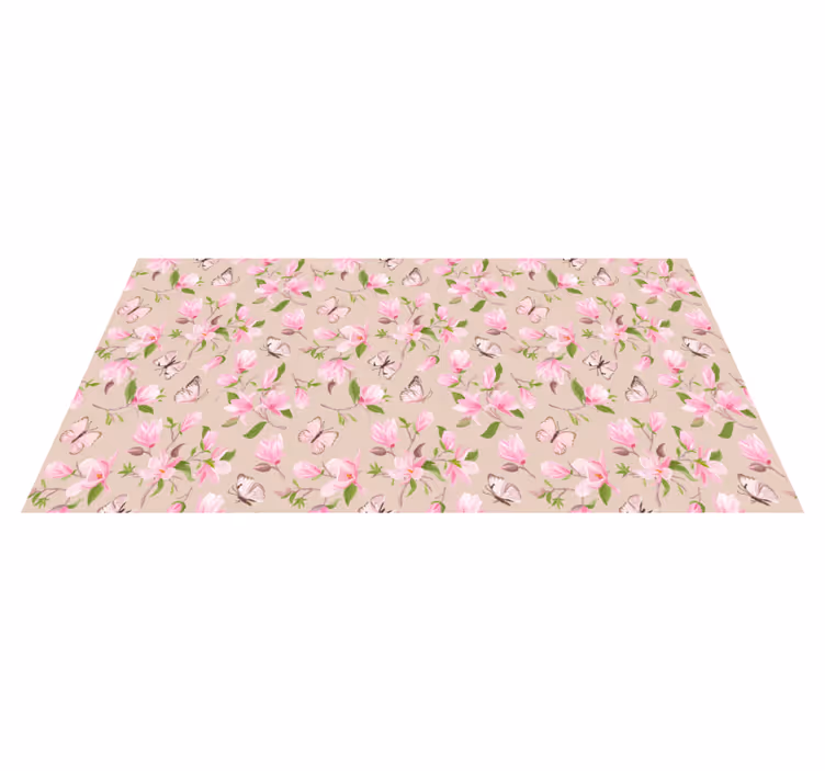 Vinyl Teppich Blumen blühendes schmetterlingsthema - TenStickers