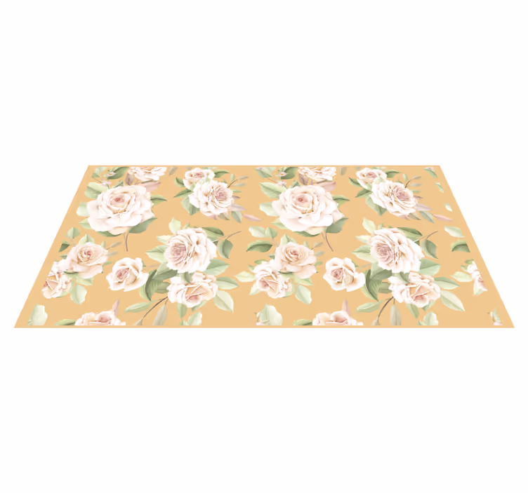 Vinyl Teppich Blumen sanfte blütenanmut - TenStickers