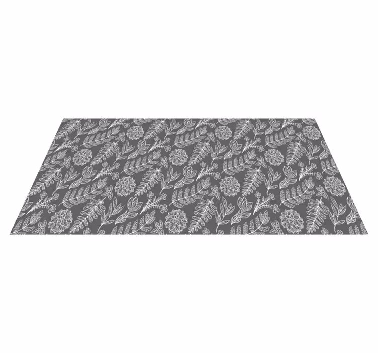 Vinyl teppich blumen mit floralem blattmuster - TenStickers