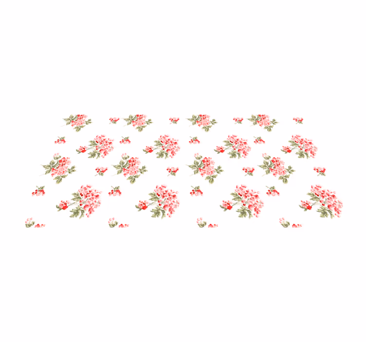 Vinyl Teppich Blumen weißes minimalistisches design - TenStickers