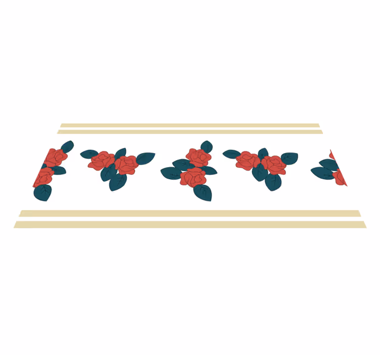 Vinyl Teppich Pflanzen blumenrahmenmuster - TenStickers