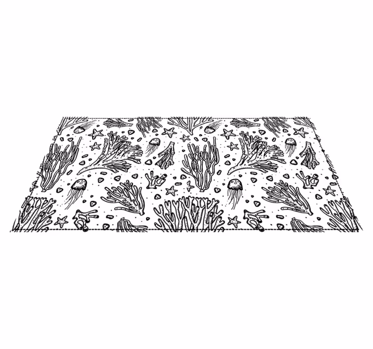 Vinyl Teppich Tiere monochromes Ozeanmotiv - TenStickers
