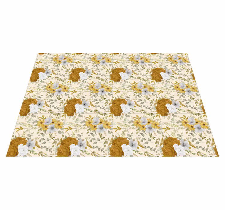 Vinyl Teppich Blumen botanisches Laubdesign - TenStickers