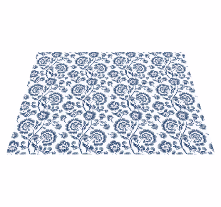 Vinyl Teppich Blumen florale Eleganz Muster - TenStickers