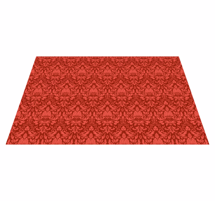 Vinyl Teppich rot barockmuster-Overlay - TenStickers
