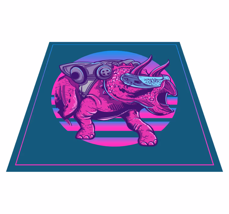 Vinyl Teppich Tiere kybernetische nashornillustration - TenStickers