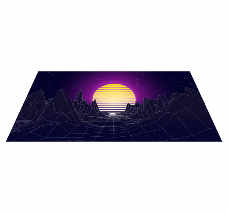 Vinyl Teppich modern retro-futuristische landschaft - TenStickers