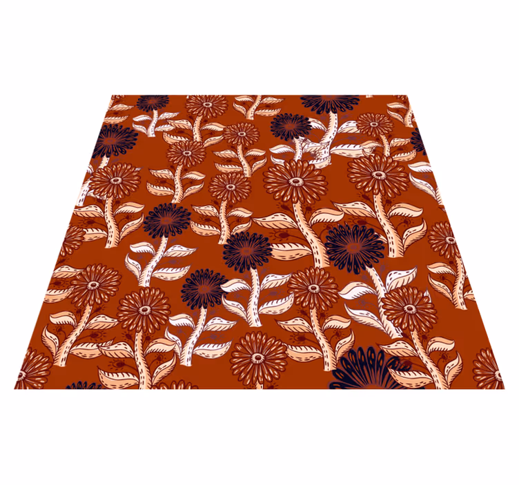 Vinyl teppich blumen in harmonischem blumenmuster - TenStickers