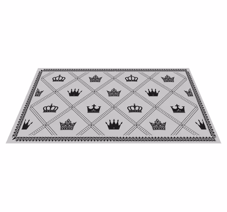 Vinyl Teppich grau monochromes kronenmuster - TenStickers
