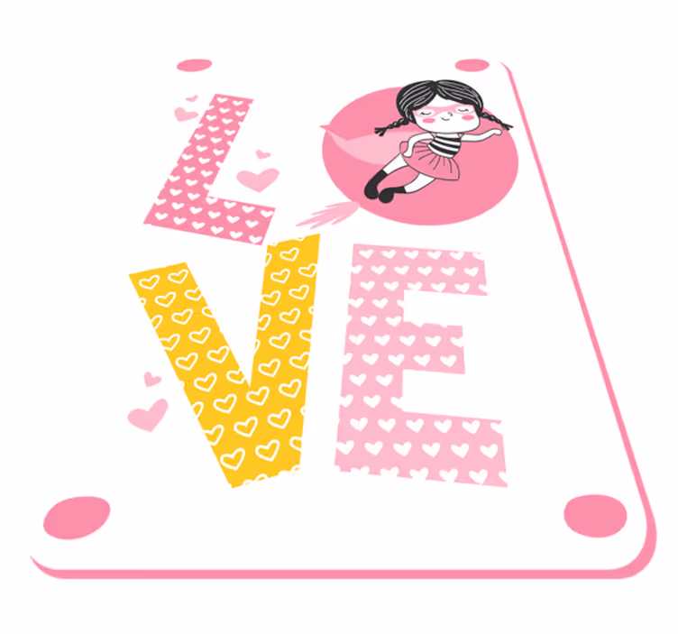 Vinyl Teppich Baby ballerina-liebesillustration - TenStickers