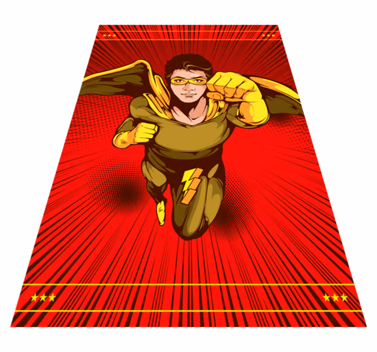 Vinyl Teppich kindlich superhelden-actionpose - TenStickers