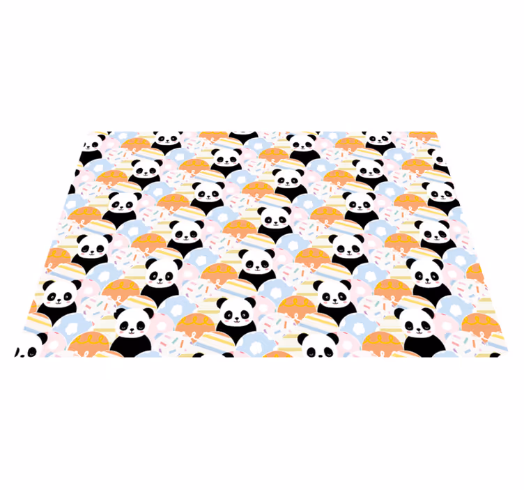 Vinyl Teppich Baby panda-spielplatz-muster - TenStickers