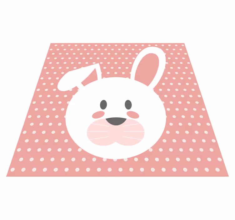 Vinyl Teppich Baby gepunkteter hase - TenStickers
