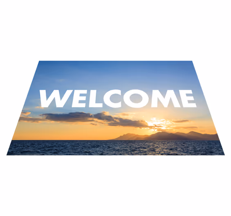 Vinyl teppich eingang sonnenuntergang willkommen - TenStickers