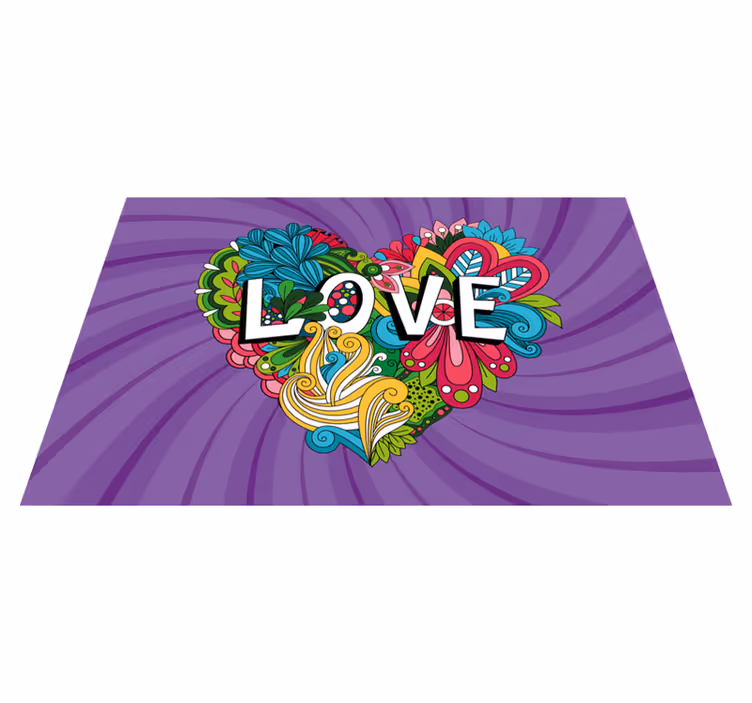 Vinyl Teppich Text bunte liebesillustration - TenStickers