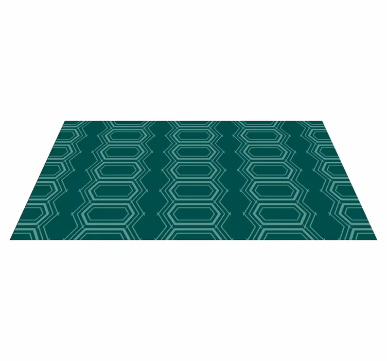 Vinyl Teppich geometrisch smaragdgrünes geometrisches muster - TenStickers