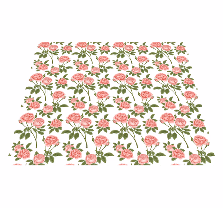 Vinyl Teppich Blumen botanisches rosenmuster - TenStickers
