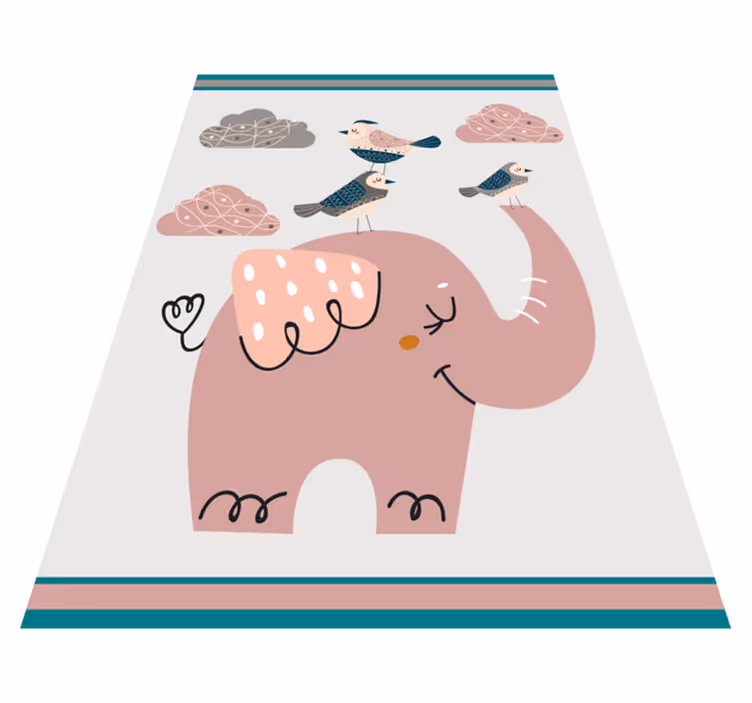 Vinyl Teppich Kinder elefantenspielzeit - TenStickers