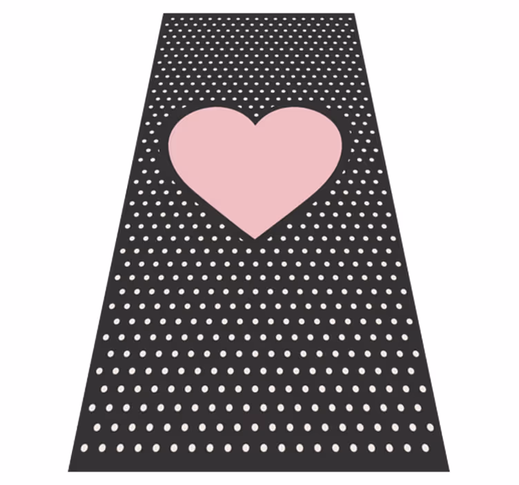 Vinyl Teppich kindlich polka-herz-akzent - TenStickers