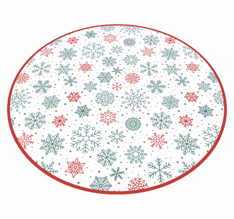 Vinyl Teppich Weihnachten schneeflocken-rundbild - TenStickers