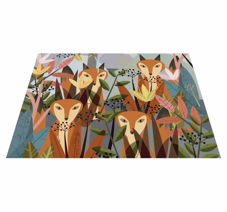 Vinyl teppich tiere waldtiere kunst - TenStickers