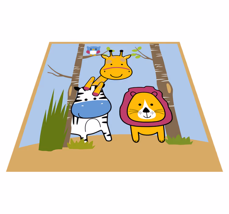Vinyl Teppich Kinder tierfiguren - TenStickers