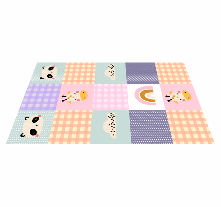 Vinyl Teppich kindlich verspieltes patchwork - TenStickers