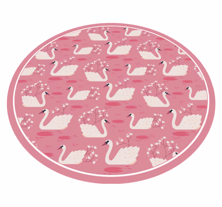 Vinyl Teppich Badezimmer rosa Schwanensee - TenStickers