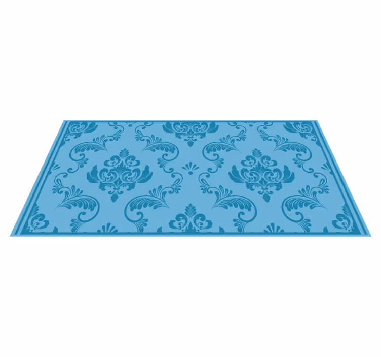Vinyl Teppich blau barockes muster - TenStickers