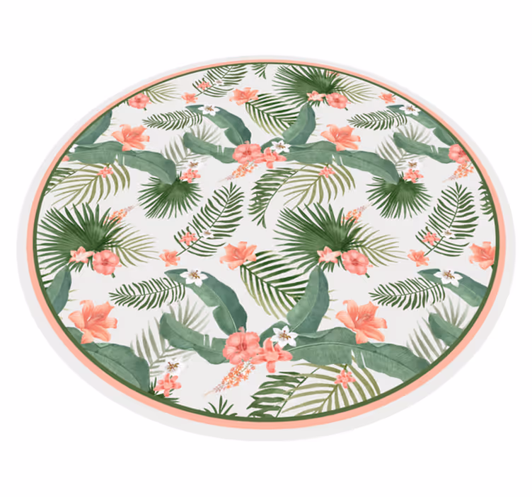 Vinyl Teppich Blumen tropische pflanzen - TenStickers