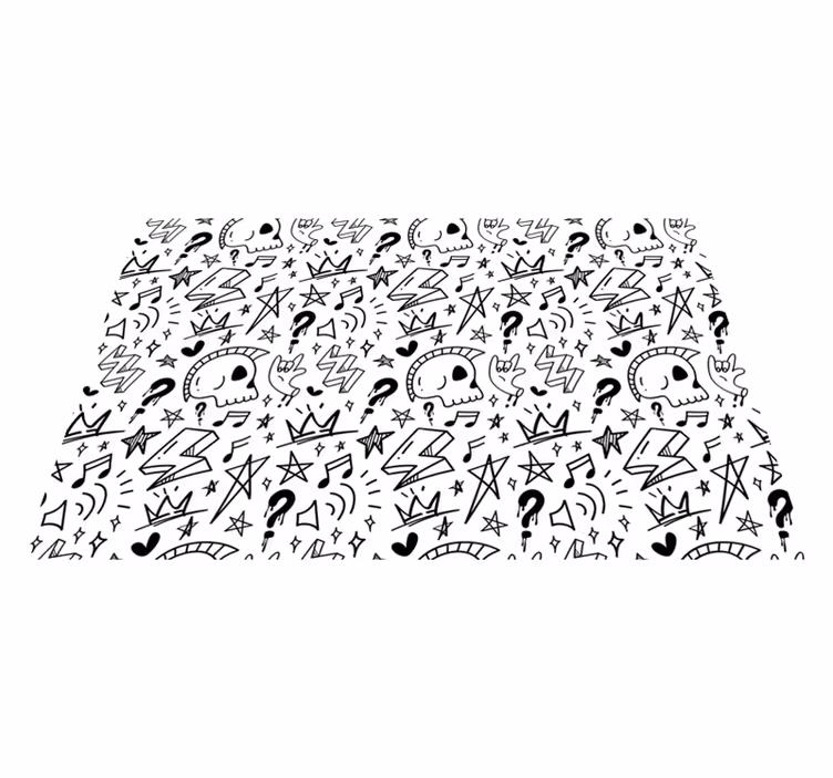 Vinyl Teppich Jugendzimmer eklektische teenager-muster - TenStickers