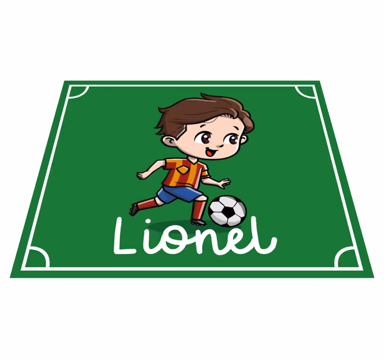 Vinyl Teppich mit Namen anpassbarer fußball - TenStickers