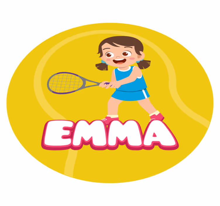 Vinyl Teppich mit Namen personalisiertes tennis - TenStickers