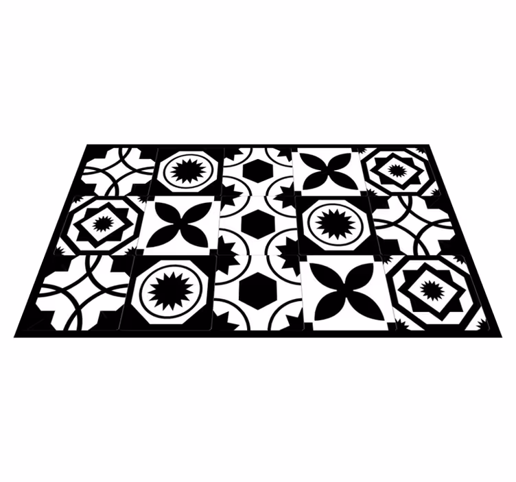 Vinyl Teppich Fliesenoptik kontrastierende muster - TenStickers