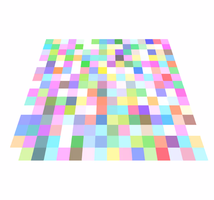 Vinyl Teppich geometrisch bunte quadrate muster - TenStickers