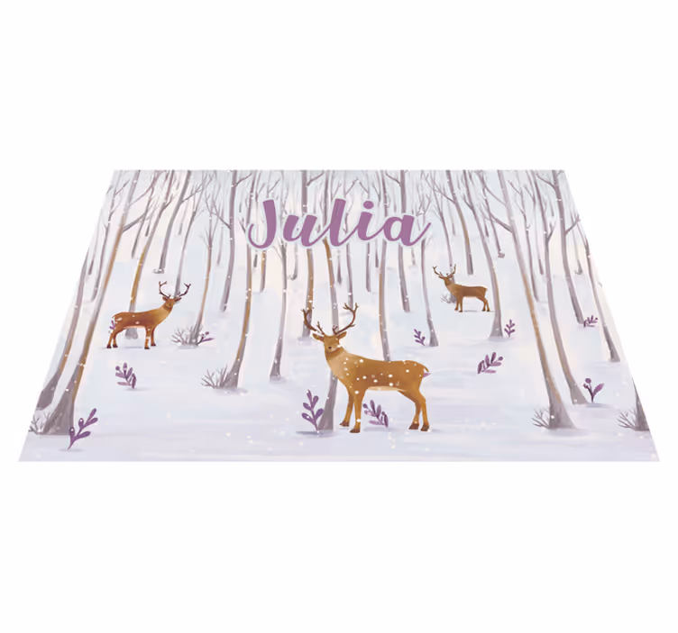 Vinyl Teppich mit Namen winterwaldlandschaft - TenStickers