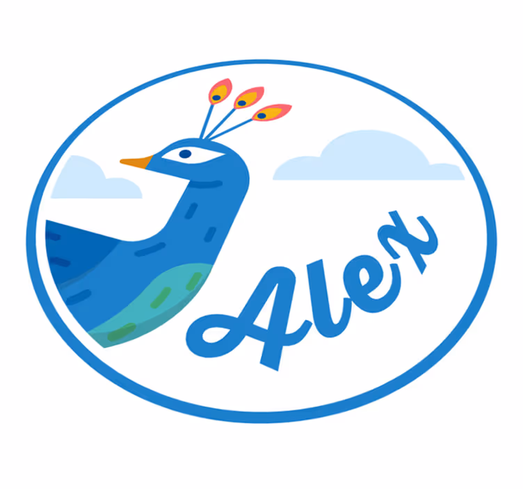 Vinyl Teppich mit Namen anpassbarer pfau - TenStickers