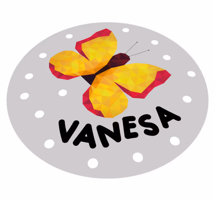 Vinyl Teppich mit Namen personalisierter schmetterling - TenStickers