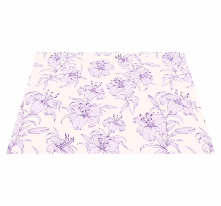 Vinyl Teppich Blumen lila blumenmuster - TenStickers