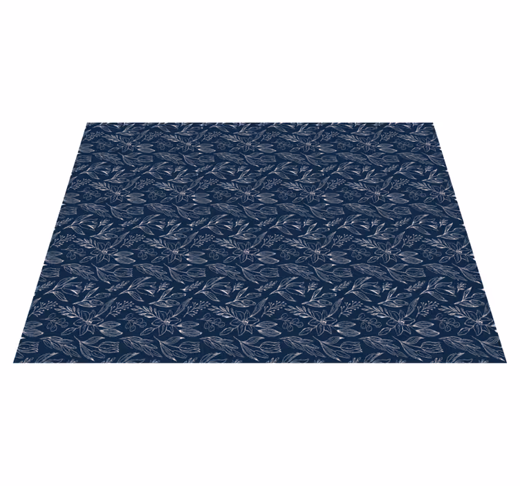 Vinyl Teppich Blumen florale marine eleganz - TenStickers